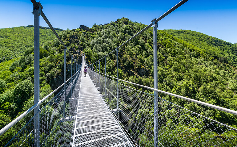 Passerelle au dessus de la vallée de l'Arnette