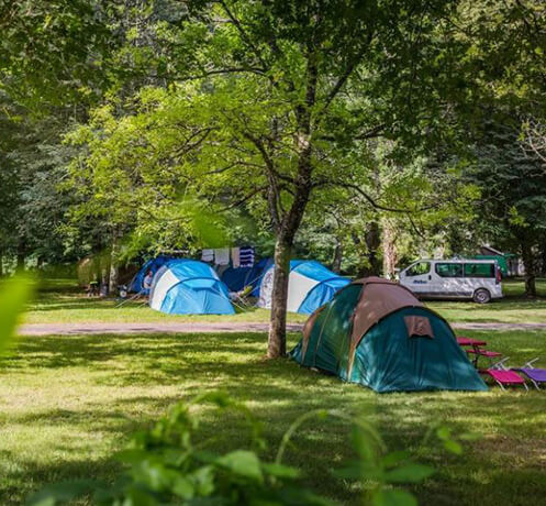 Shaded tent spot