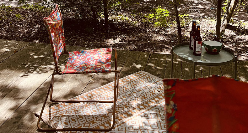 La terrasse de la tente Glamping Love